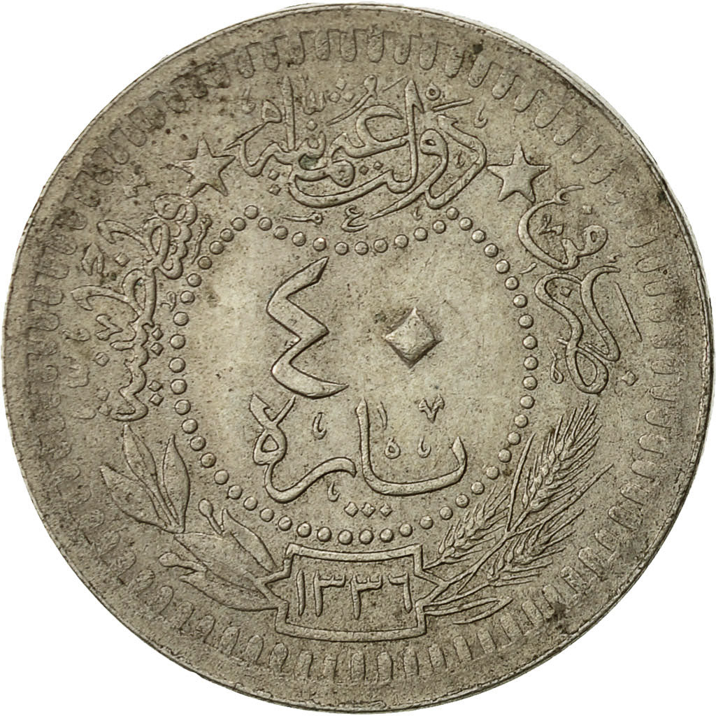 Coin, Turkey, Muhammad VI, 40 Para, 1920, Qustantiniyah, AU(55-58)