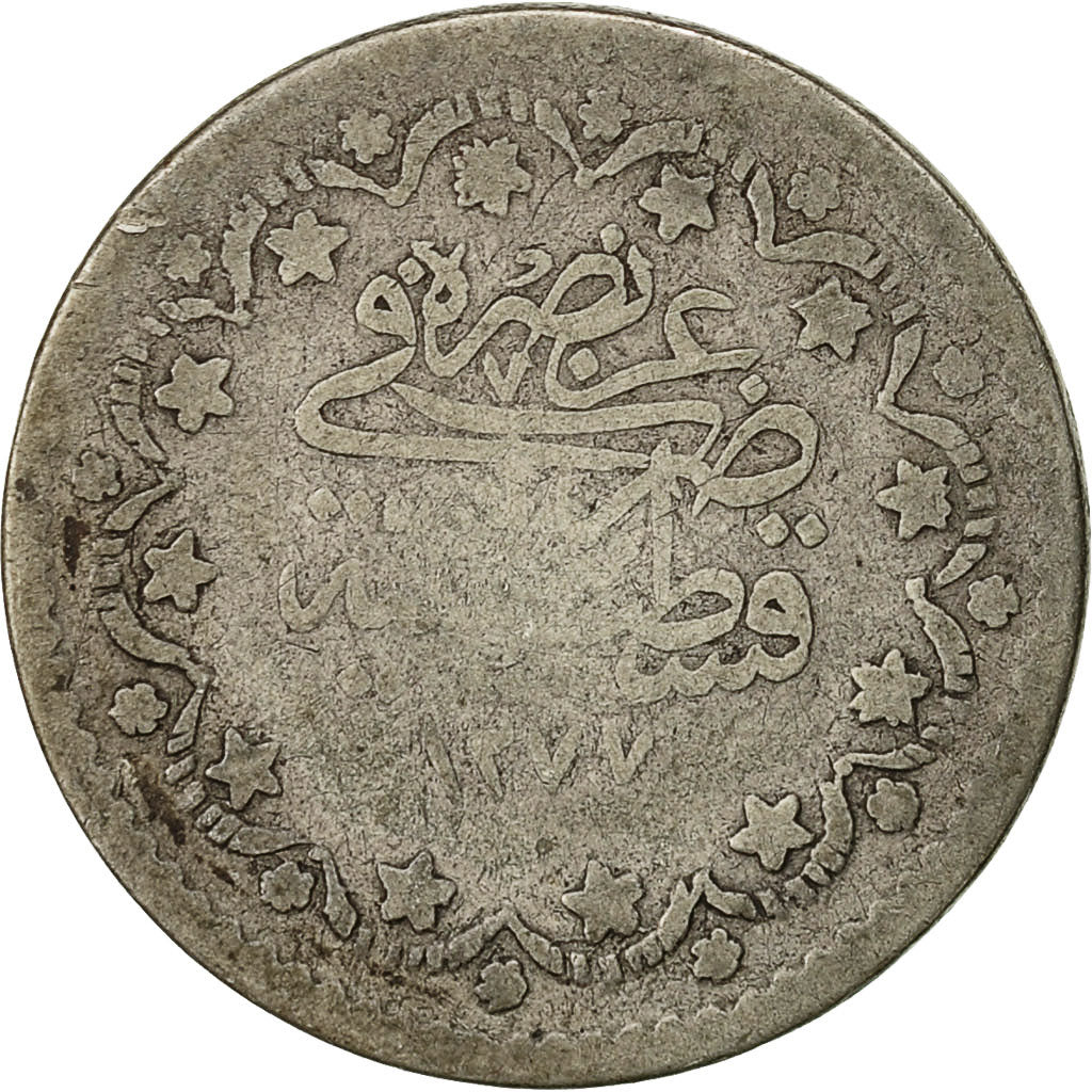 Coin, Turkey, Abdul Aziz, 5 Kurush, 1861, Qustantiniyah, VF(20-25), KM 691