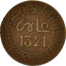 Moneta, Marocco, 'Abd al-Aziz, 5 Mazunas, 1903, Paris, BB, Bronzo, KM:16.3
