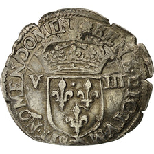 Moneda, Francia, Henri III, 1/8 Ecu, 1585, Nantes, MBC, Plata, Sombart:4664