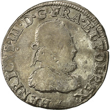 Coin, France, Henri III, Teston, 1576, Poitiers, VF(20-25), Silver, Sombart:4654