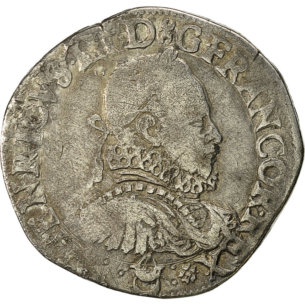 Coin, France, Henri III, Teston, 1575, Bordeaux, VF(30-35), Silver, Sombart:4646