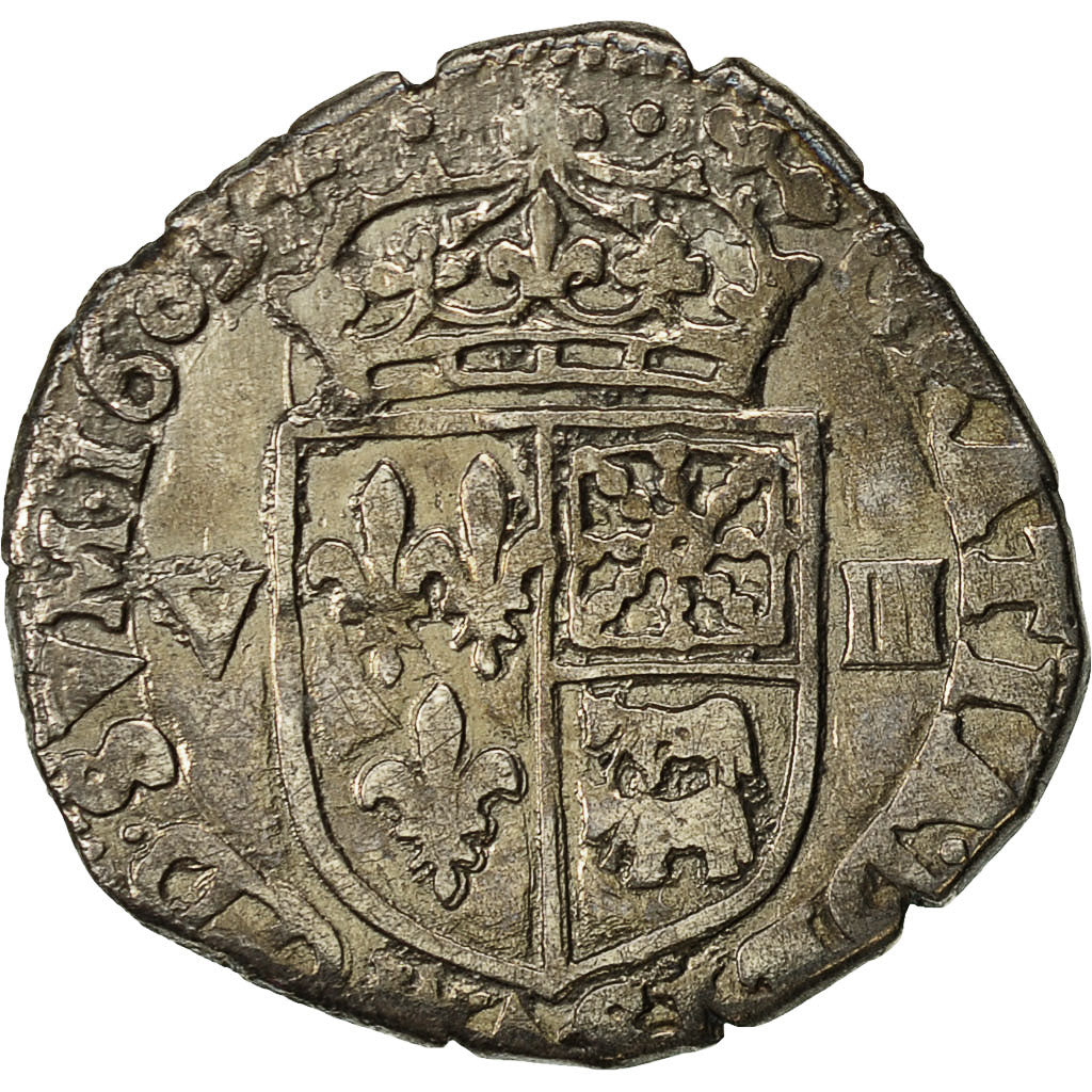 Coin, France, Henri IV, 1/8 Ecu, 1605, Morlaas, EF(40-45), Silver