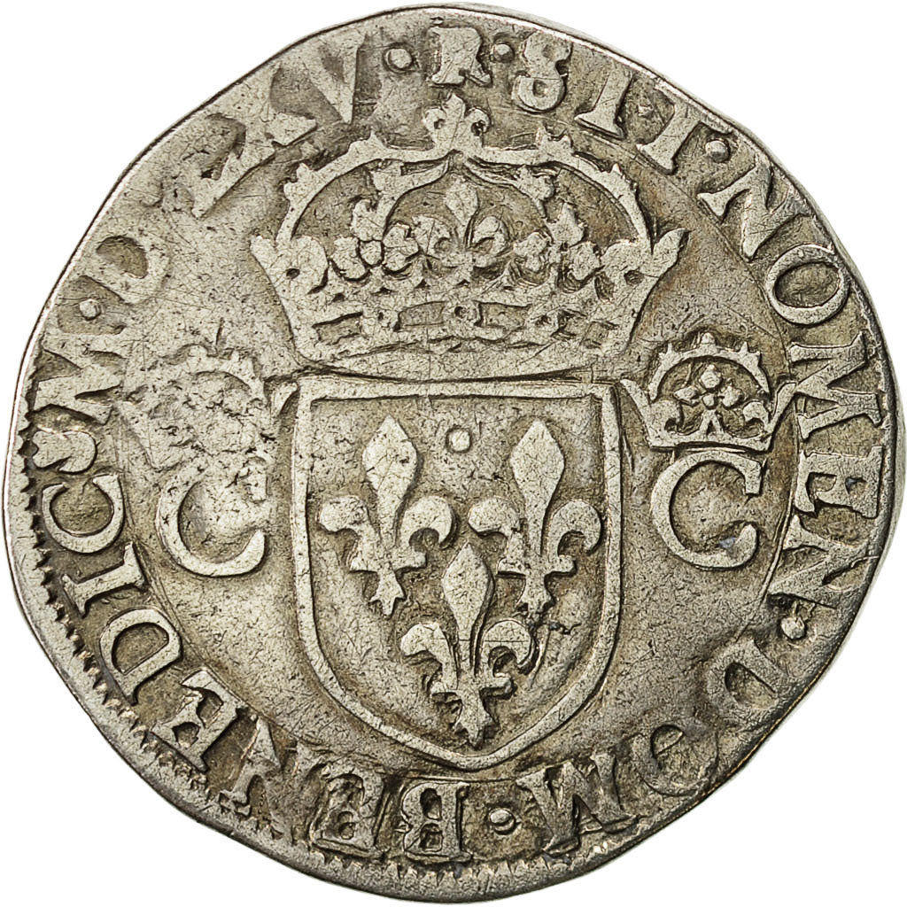 Coin, France, Charles IX, Teston, 1565, Toulouse, VF(30-35), Silver