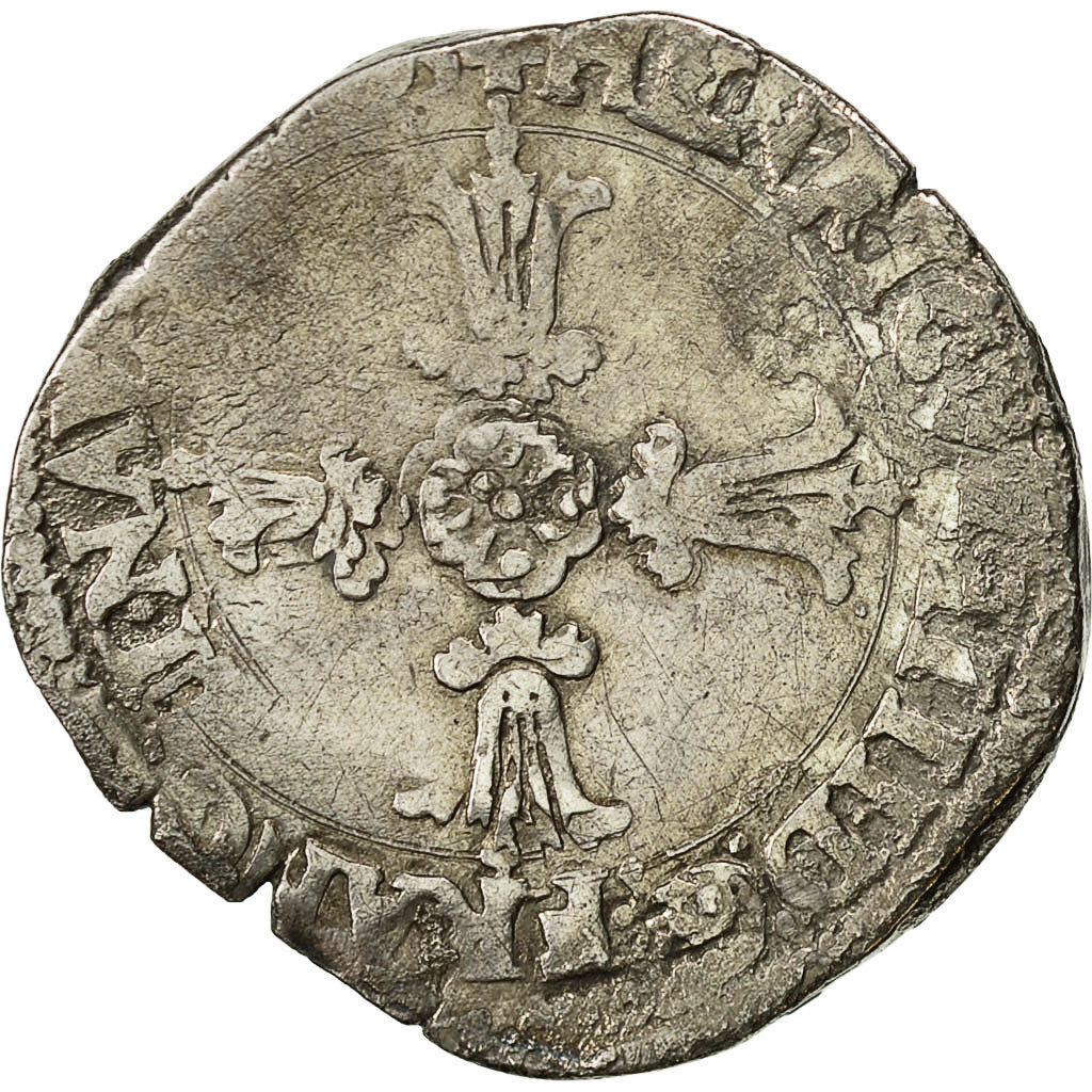 Coin, France, Henri IV, 1/4 Ecu, Angers, VF(30-35), Silver, Sombart:4686