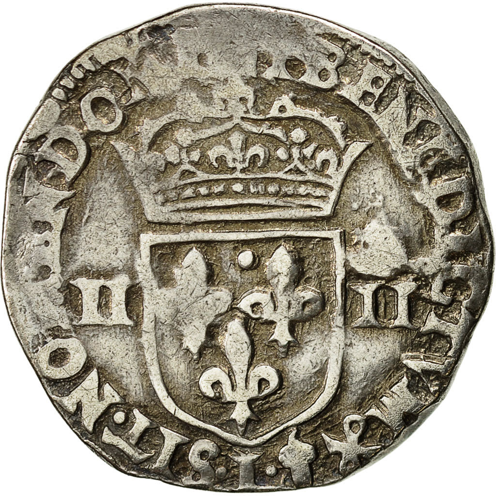 Münze, Frankreich, Henri IV, 1/4 Ecu, 1600, Bayonne, S+, Silber, Sombart:4686