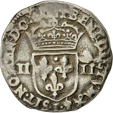 Münze, Frankreich, Henri IV, 1/4 Ecu, 1600, Bayonne, S+, Silber, Sombart:4686