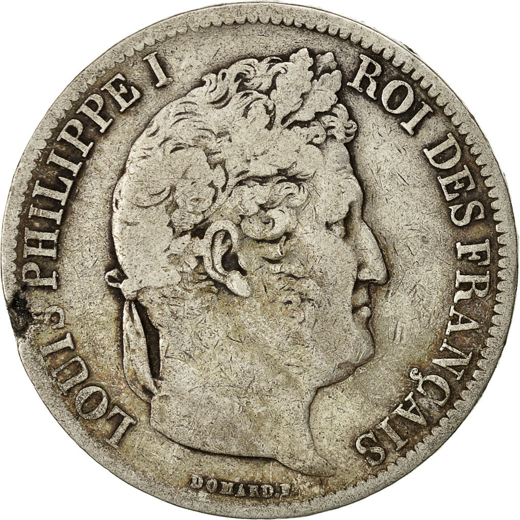 Moneta, Francia, Louis-Philippe, 5 Francs, 1831, Marseille, MB+, Argento
