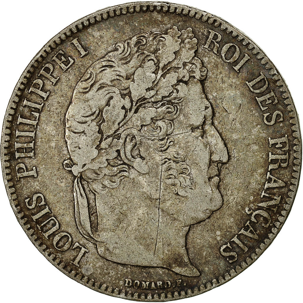 Coin, France, Louis-Philippe, 5 Francs, 1838, Rouen, EF(40-45), Silver