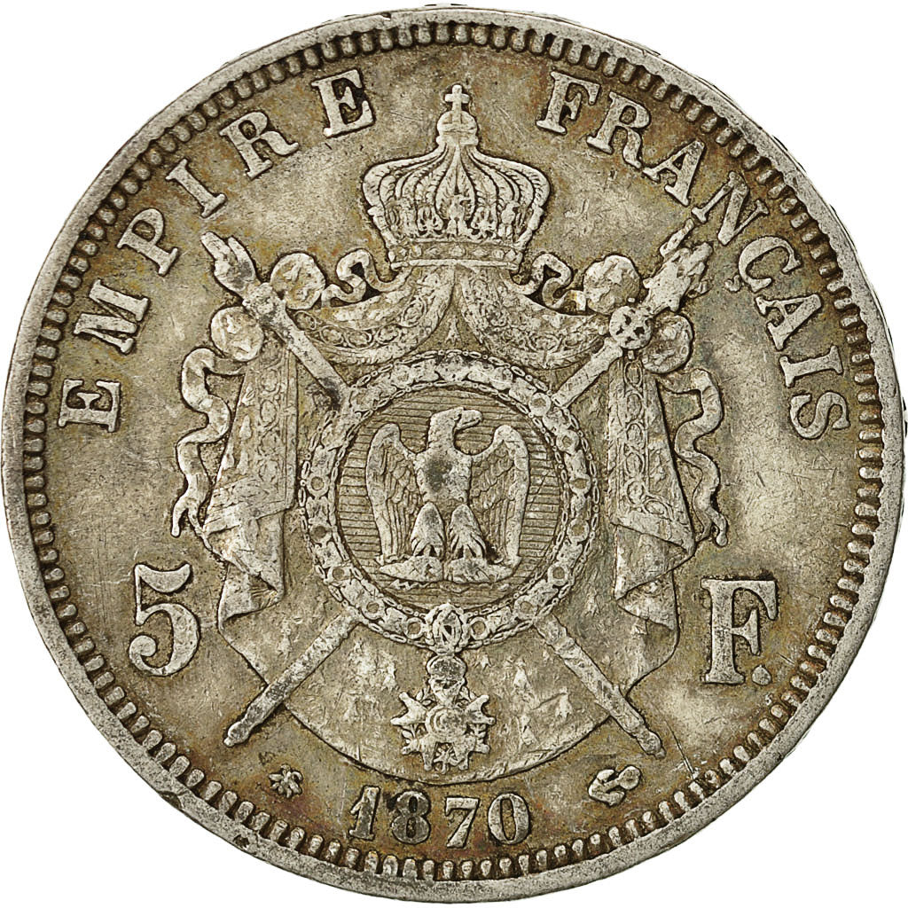 Coin, France, Napoleon III, Napoléon III, 5 Francs, 1870, Paris, EF(40-45)
