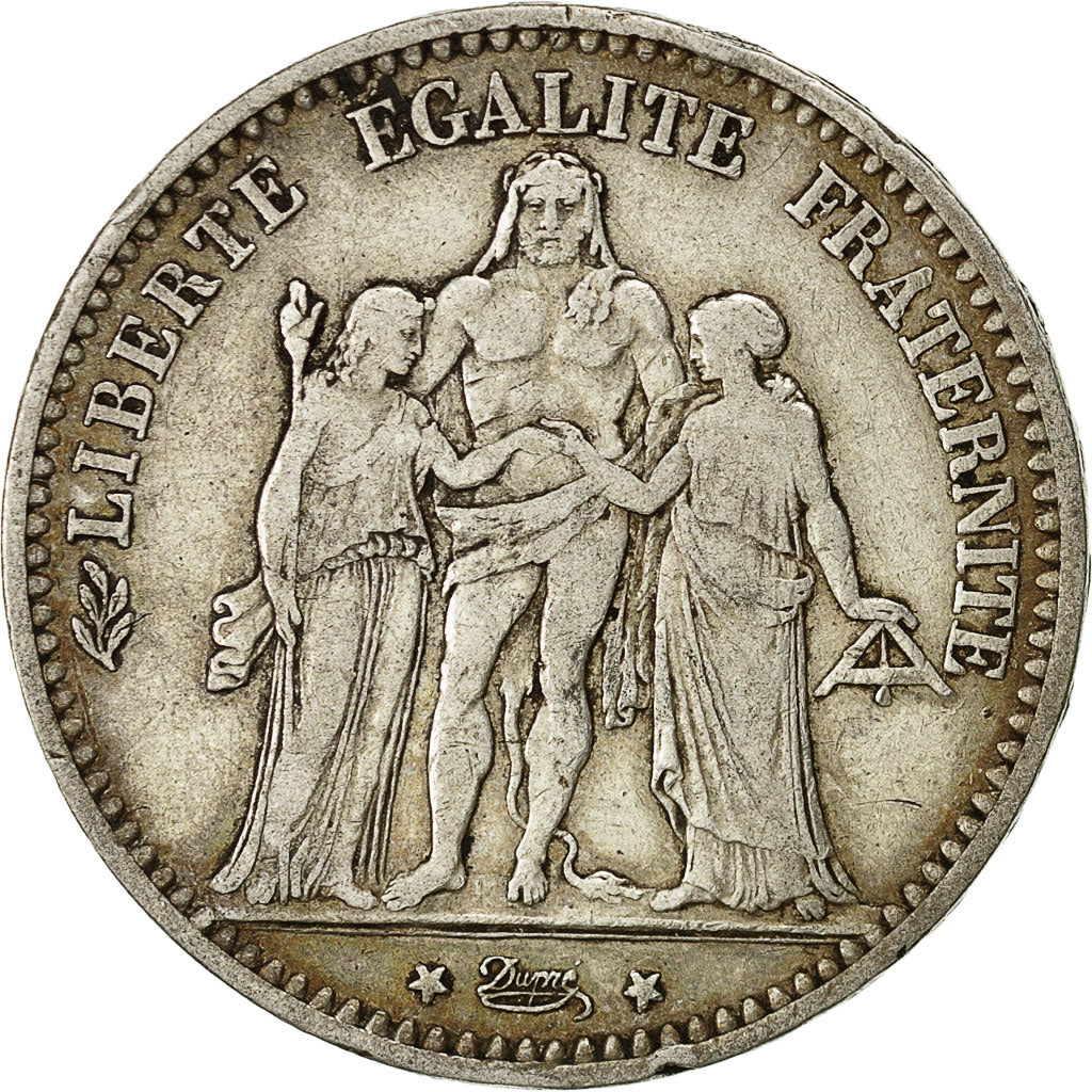 Coin, France, Hercule, 5 Francs, 1874, Bordeaux, VF(30-35), Silver, KM:820.2