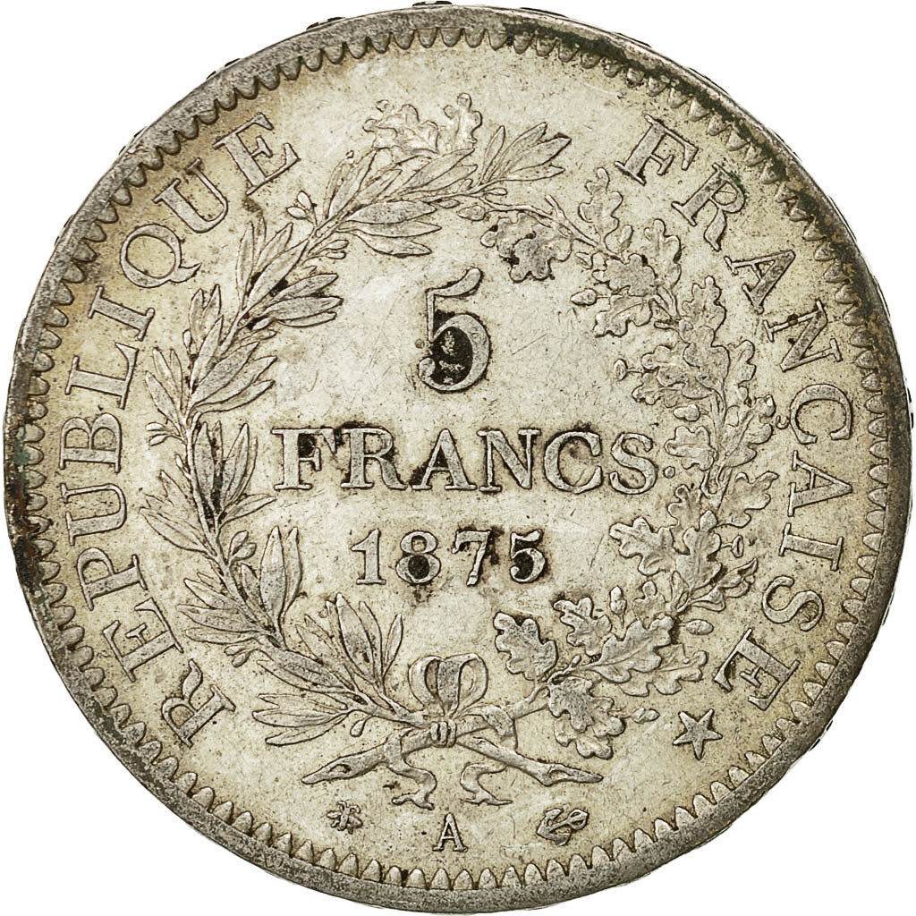Coin, France, Hercule, 5 Francs, 1875, Paris, AU(50-53), Silver, KM:820.1