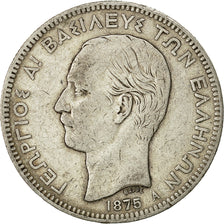 Coin, Greece, George I, 5 Drachmai, 1875, Paris, VF(30-35), Silver, KM 46