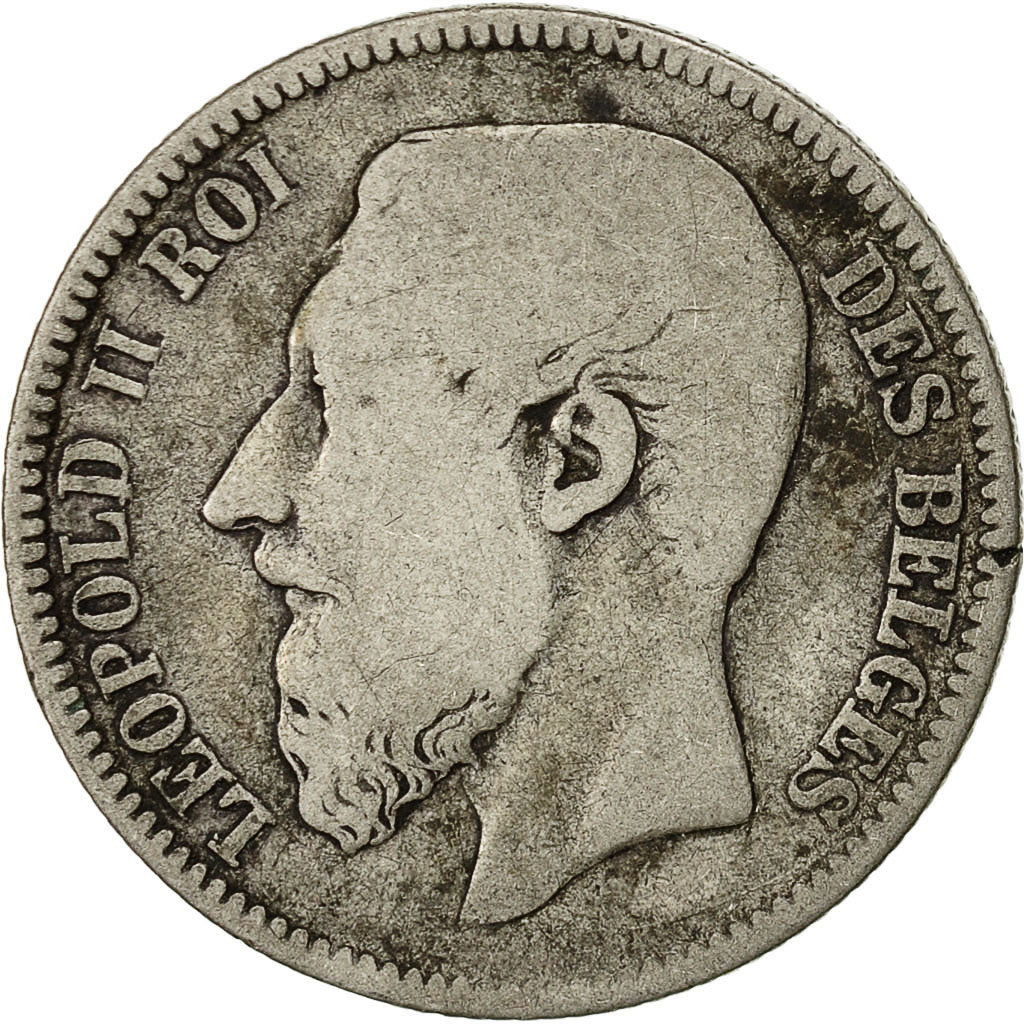 Coin, Belgium, Leopold II, 2 Francs, 2 Frank, 1867, F(12-15), Silver, KM:30.1