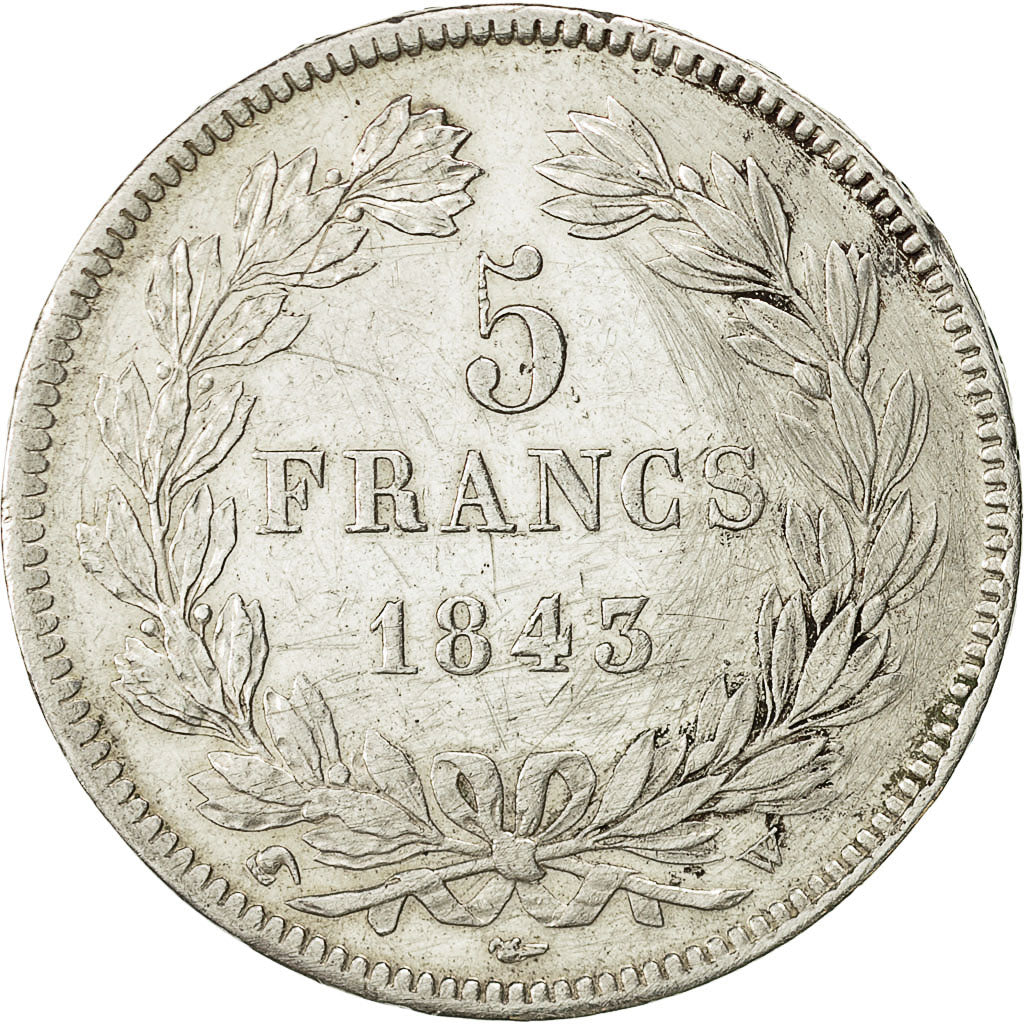 Münze, Frankreich, Louis-Philippe, 5 Francs, 1843, Lille, VZ, Silber