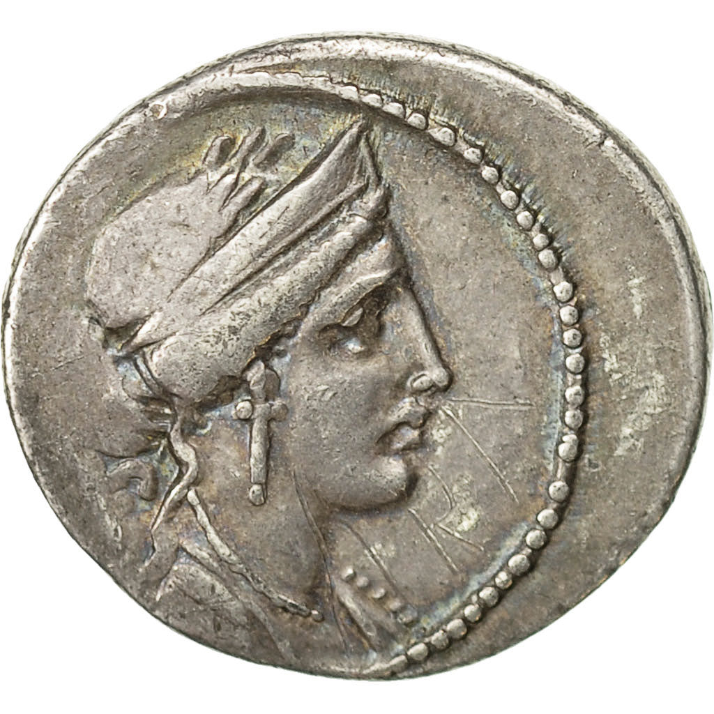Coin, Licinia, Denarius, 55 BC, Rome, AU(50-53), Silver, Crawford:430/1