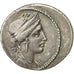 Moneta, Licinia, Denarius, 55 BC, Rome, BB+, Argento, Crawford:430/1