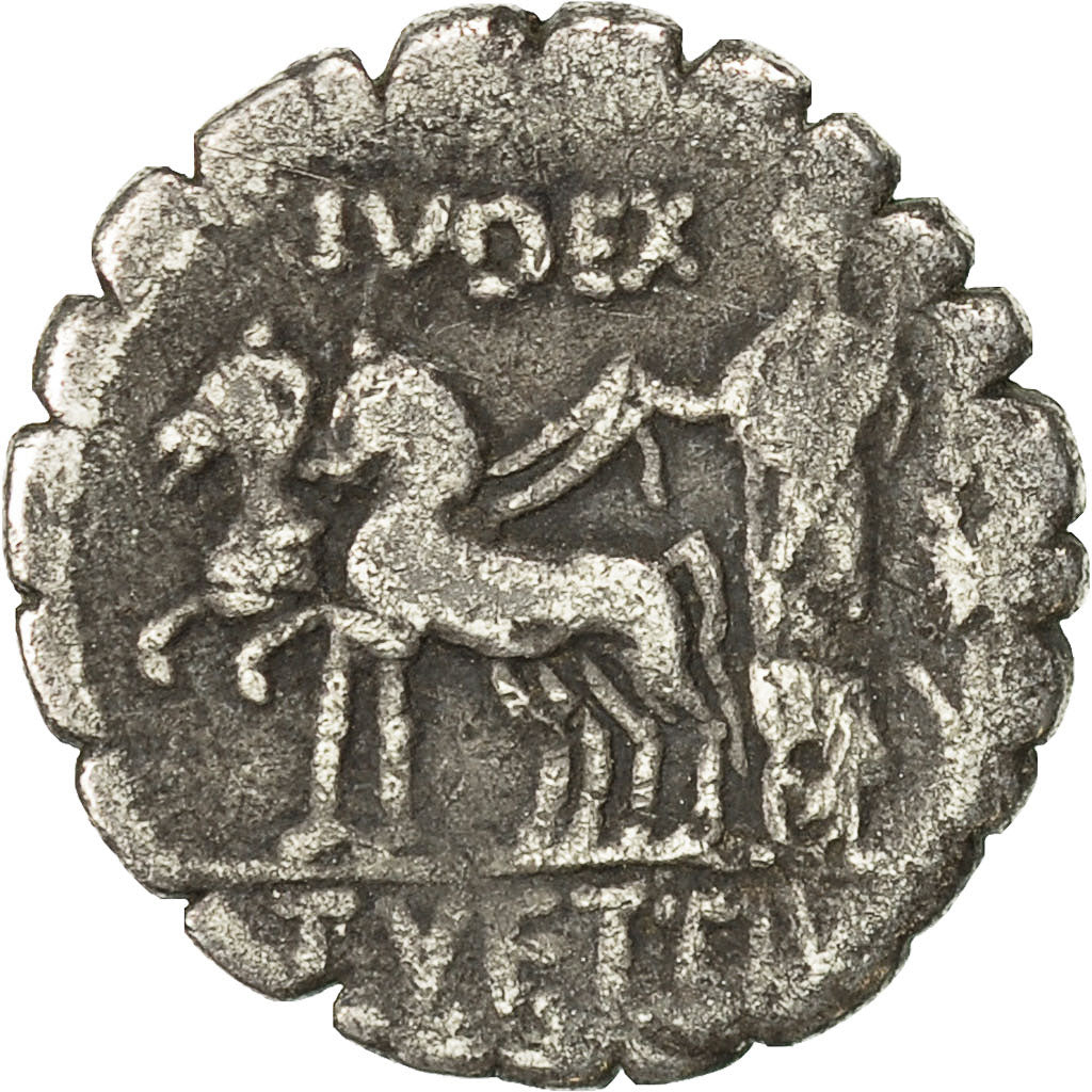 Coin, Vettius, Denarius Serratus, 70 BC, Rome, EF(40-45), Silver, Crawford 404/1