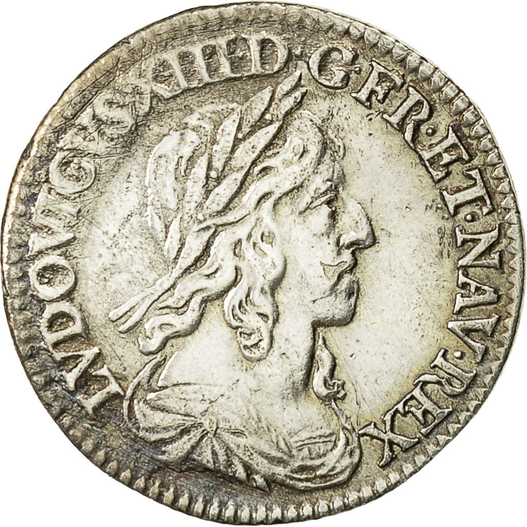 Monnaie, France, Louis XIII, 1/12 Écu, 2e poinçon de Warin, buste drapé et