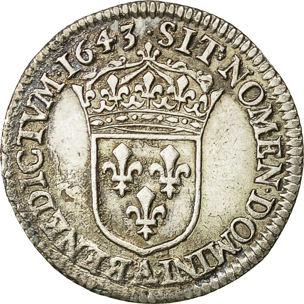 Monnaie, France, Louis XIII, 1/12 Écu, 2e poinçon de Warin, buste drapé et