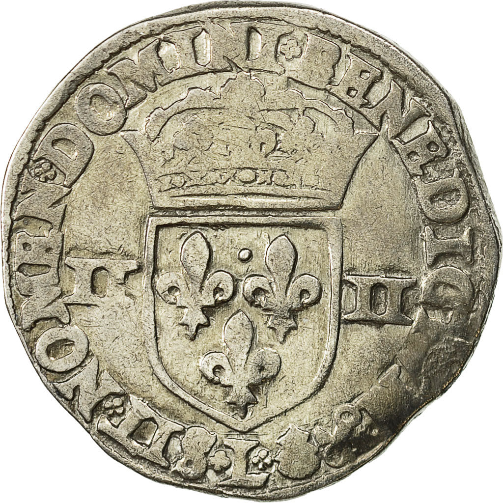 Moneta, Francia, Henri IV, 1/4 Ecu, 1593, Bayonne, BB, Argento, Sombart:4686