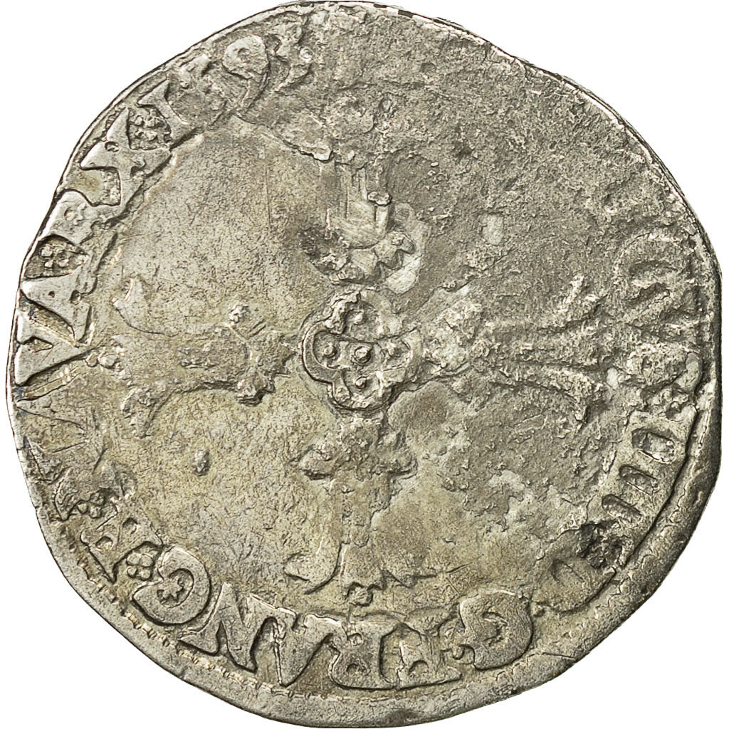 Moneta, Francia, Henri IV, 1/4 Ecu, 1593, Bayonne, BB, Argento, Sombart:4686