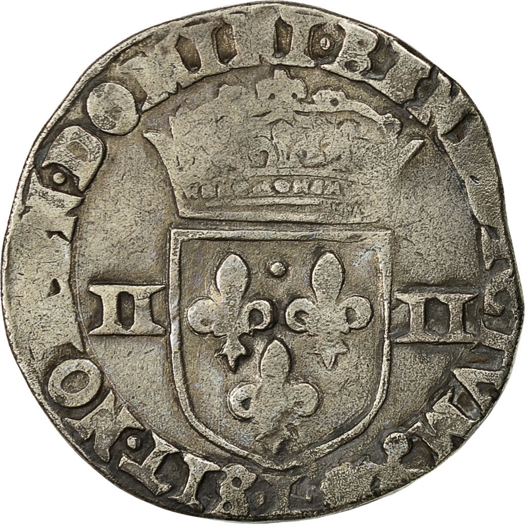 Monnaie, France, Henri IV, 1/4 Ecu, 1593, Bayonne, TTB, Argent, Sombart:4686