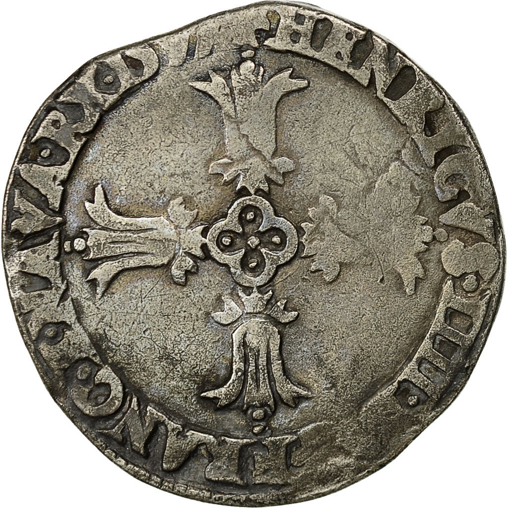 Monnaie, France, Henri IV, 1/4 Ecu, 1593, Bayonne, TTB, Argent, Sombart:4686