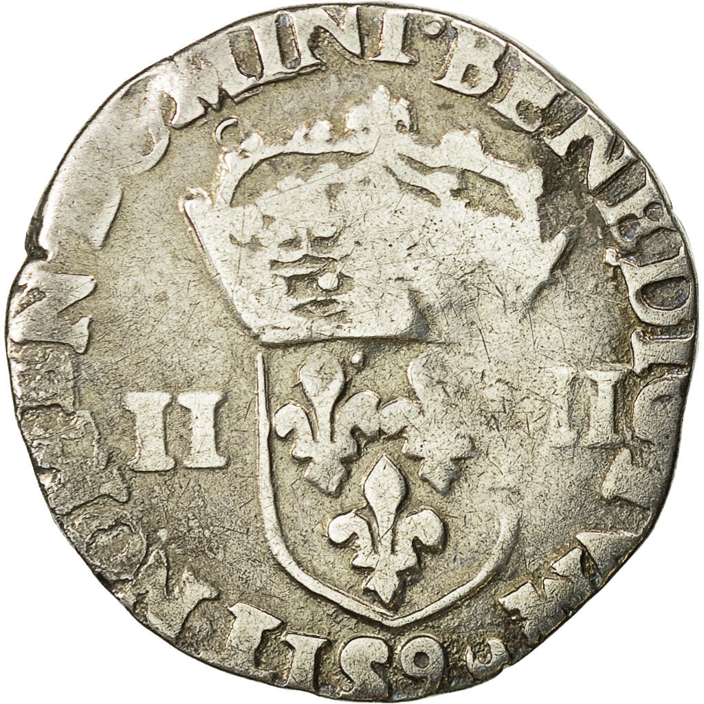 Coin, France, Henri III, 1/4 Ecu, 1582, Rennes, VF(20-25), Silver, Sombart:4662