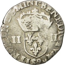 Coin, France, Henri III, 1/4 Ecu, 1582, Rennes, VF(20-25), Silver, Sombart:4662