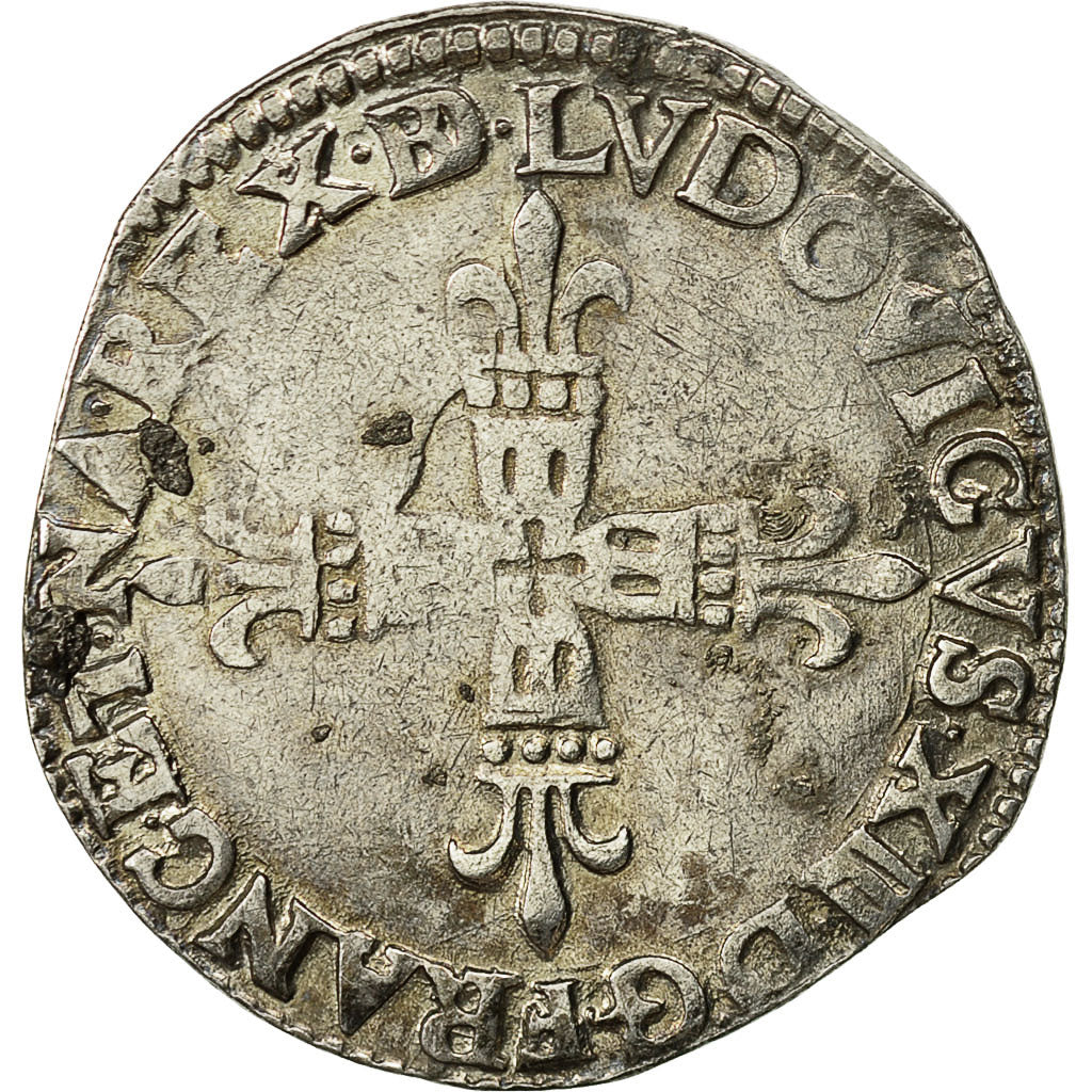 Moneta, Francia, Louis XIII, 1/4 Écu de Béarn, 1/4 Ecu, 1613, Morlaas, BB
