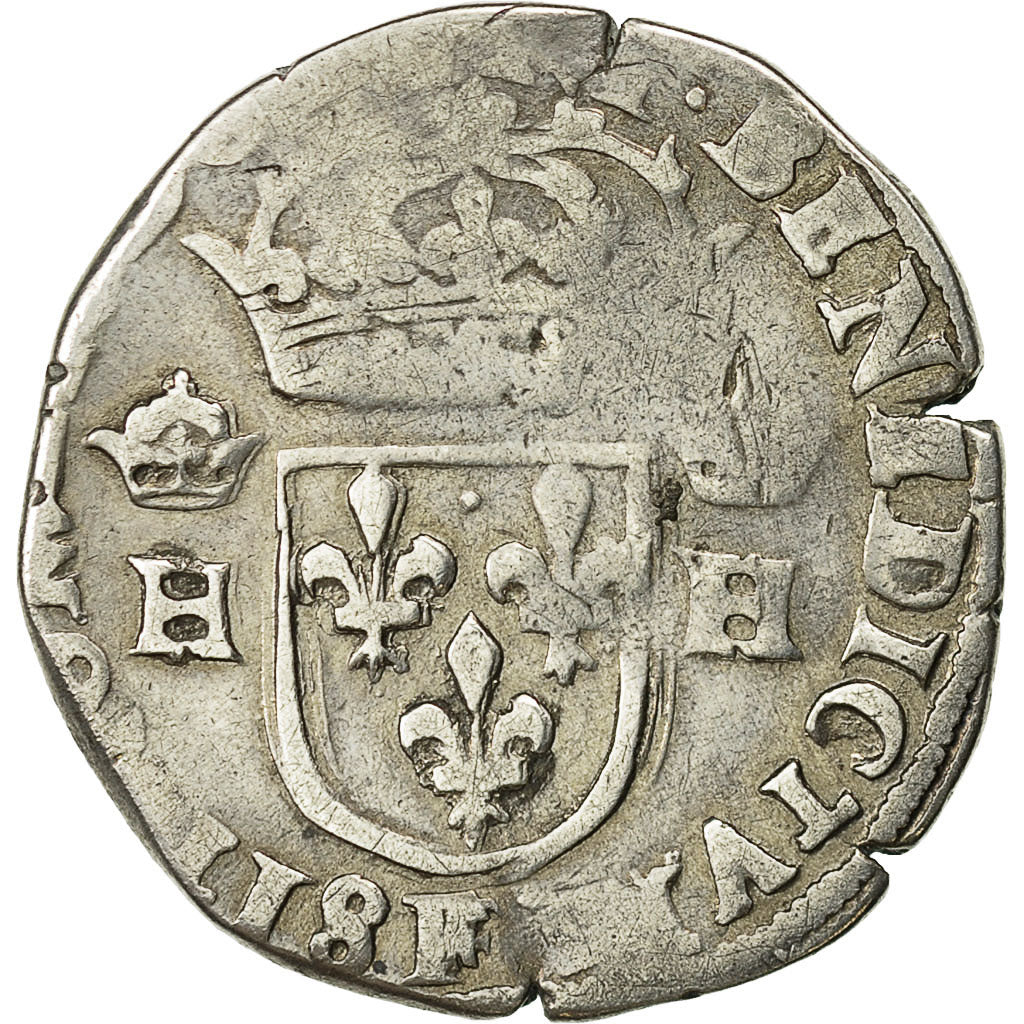 Moneta, Francia, Henri III, Teston, 1575, Angers, MB, Argento, Sombart:4654