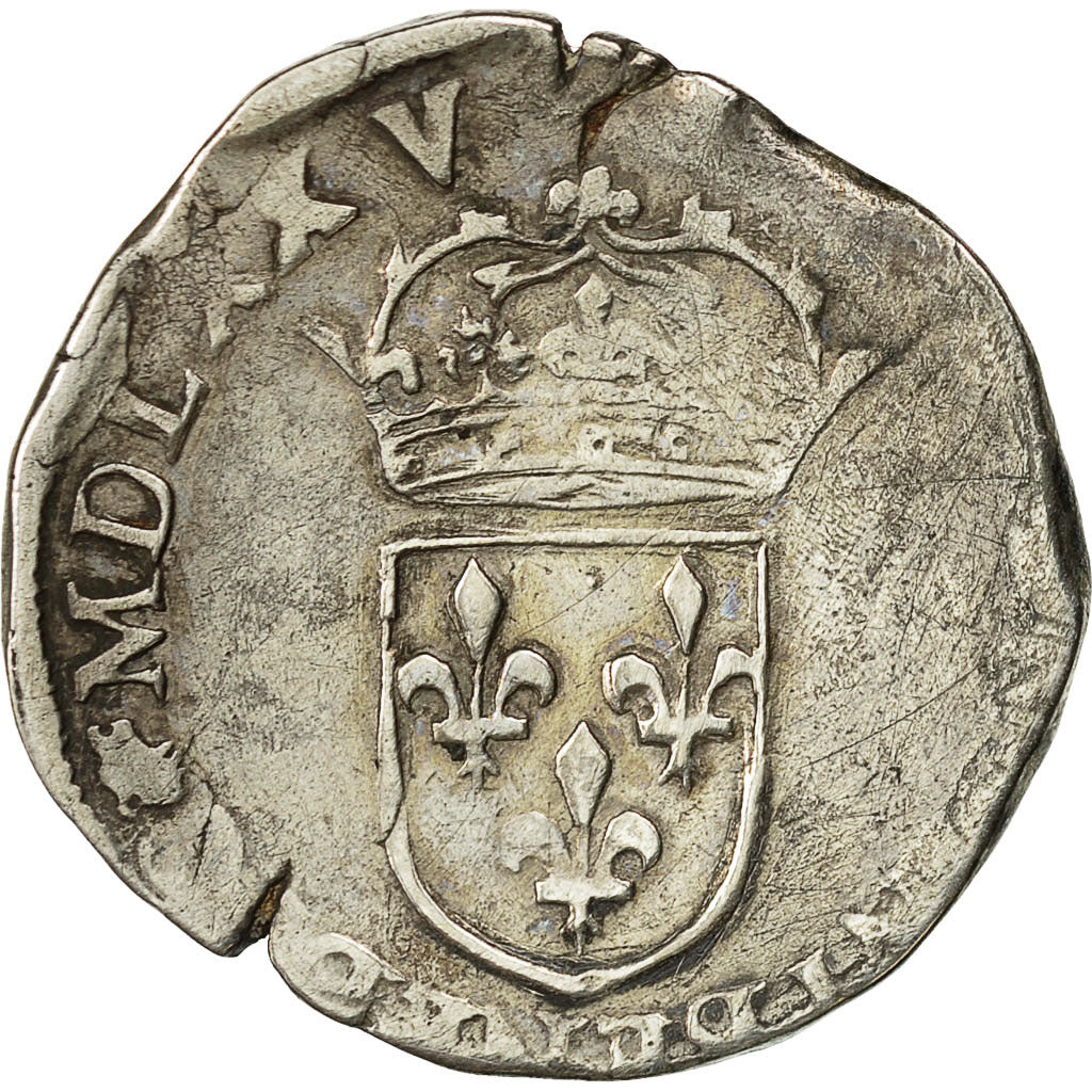 Monnaie, Henri III, Teston, 1575, Angers, Argent, Sombart 4650, 2e type, Rare