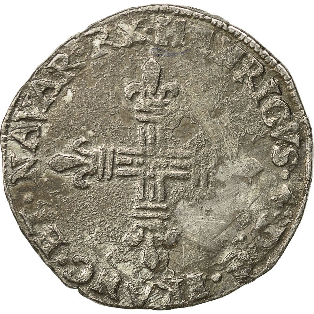 Munten, Frankrijk, Henri IV, 1/4 Ecu, 1608, Saint Palais, ZF, Zilver, KM:31