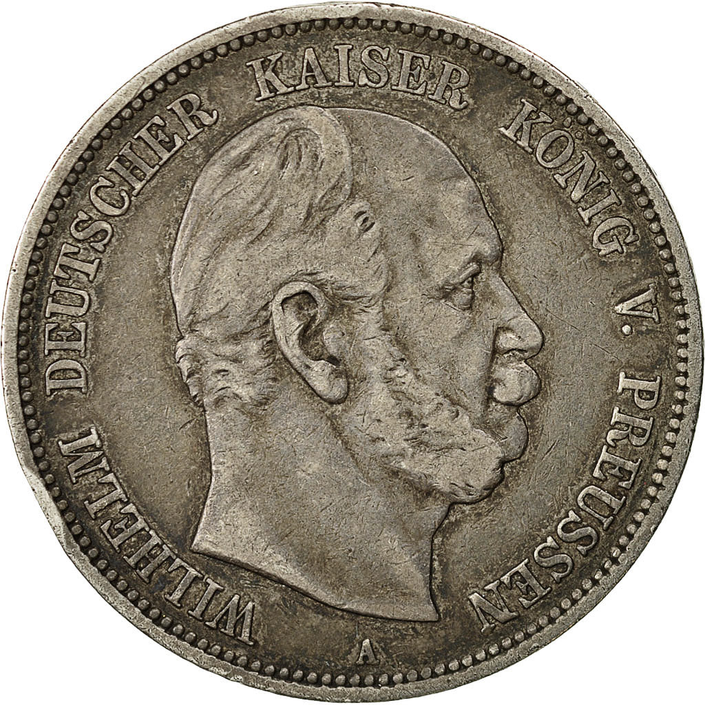 Coin, German States, PRUSSIA, Wilhelm I, 5 Mark, 1874, Berlin, EF(40-45)