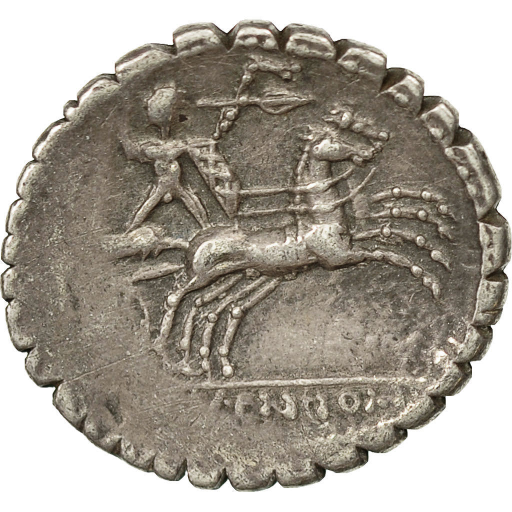 Coin, Pomponia, Denarius Serratus, 118 BC, Narbo, AU(50-53), Silver