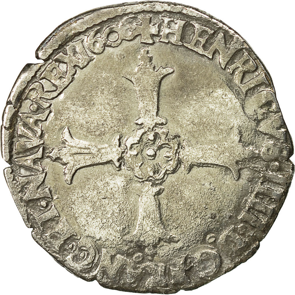 Coin, France, Henri IV, 1/8 Ecu, 1606, Nantes, EF(40-45), Silver, Sombart:4688