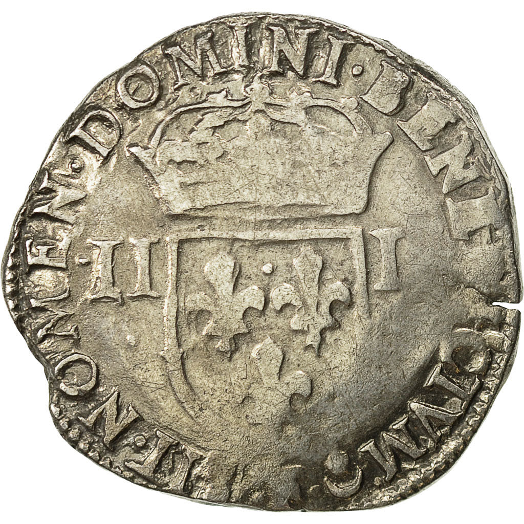 Münze, Frankreich, Henri IV, 1/4 Ecu, 1607, Angers, S+, Silber, Sombart:4686