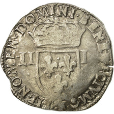 Münze, Frankreich, Henri IV, 1/4 Ecu, 1607, Angers, S+, Silber, Sombart:4686