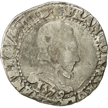 Munten, Frankrijk, Henri III, Franc au Col Plat, 1579, Bayonne, FR, Zilver