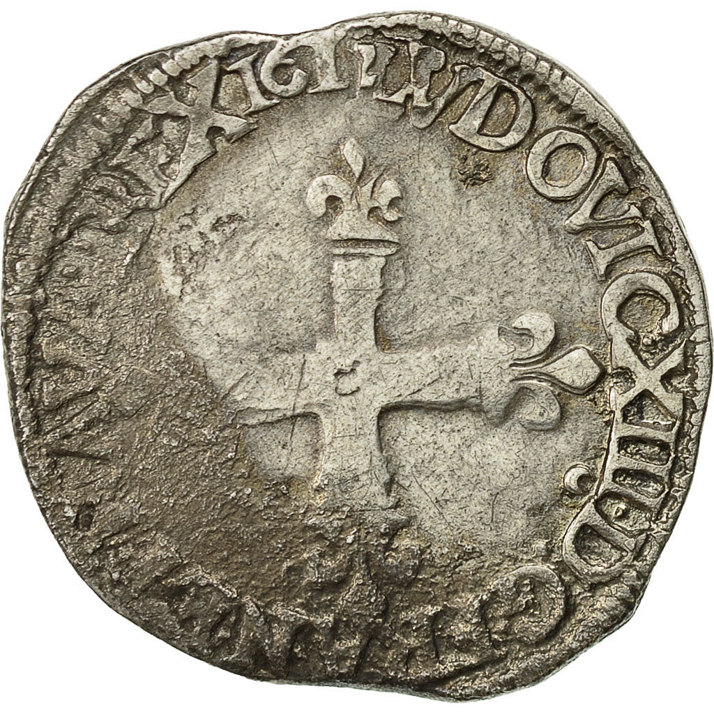 Coin, France, Louis XIII, 1/4 Écu à la croix, 1/4 Ecu, 1612, Rennes