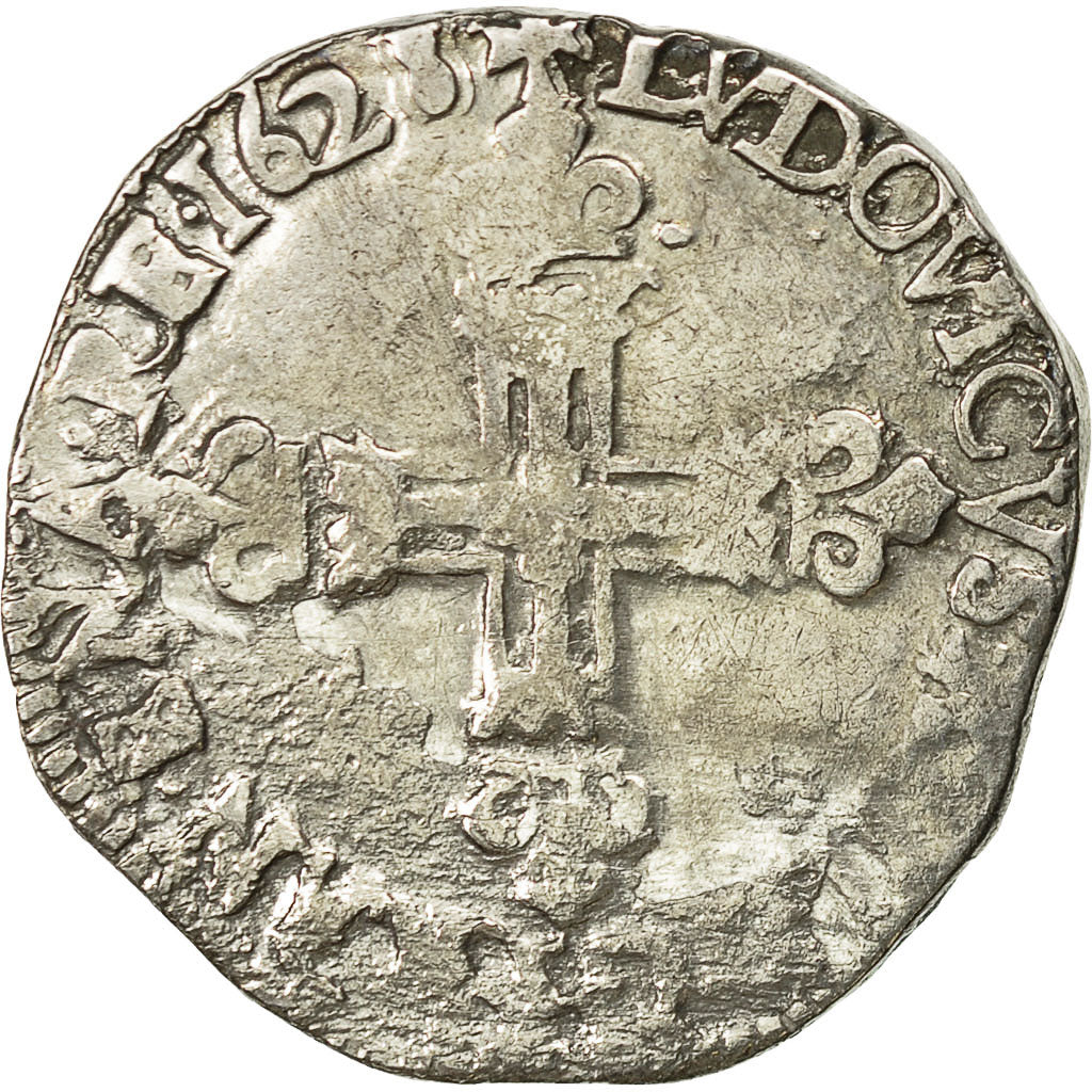 Coin, France, Louis XIII, 1/4 Écu à la croix, 1/4 Ecu, 1628, Bayonne