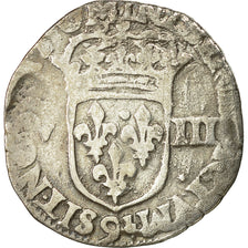 Moneda, Francia, Henri IV, 1/8 Ecu, 1603, Rennes, BC+, Plata, Sombart:4688