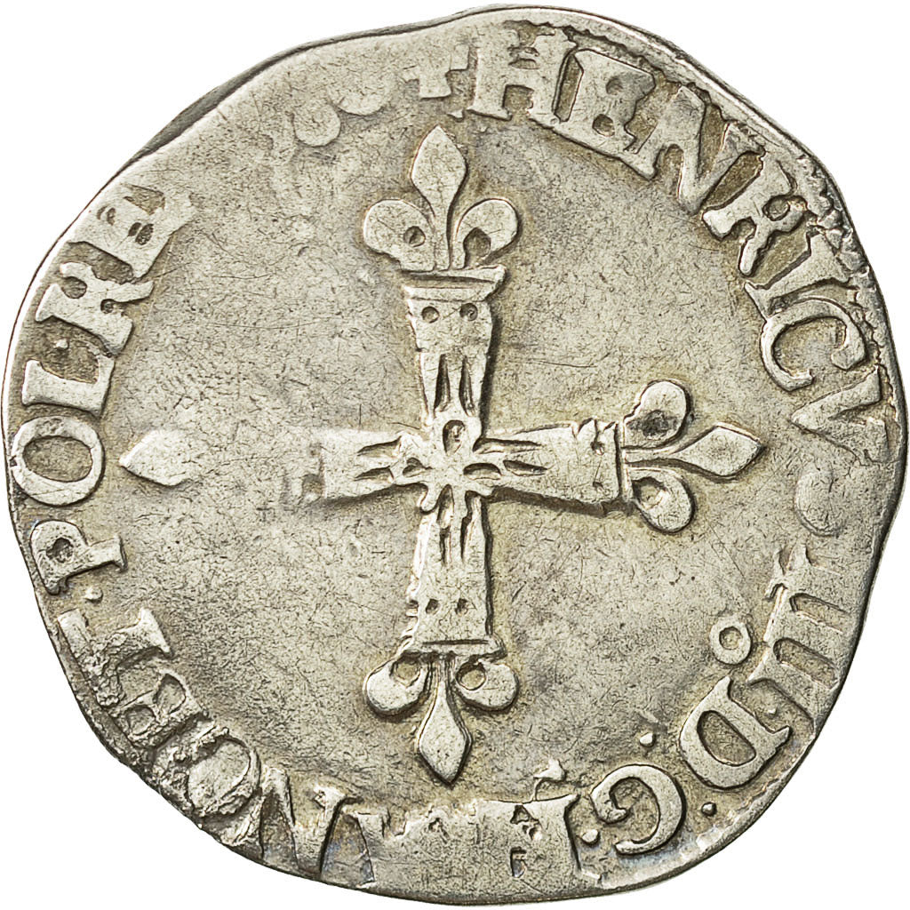 Monnaie, France, Henri III, 1/4 Ecu, 1580, Rennes, TTB, Argent, Sombart:4662
