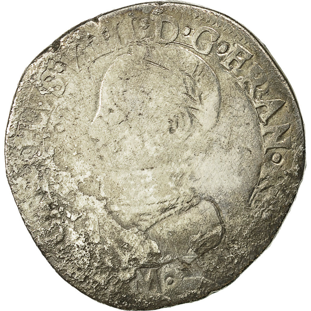 Coin, France, Charles IX, Teston, 1570, Toulouse, VF(20-25), Silver