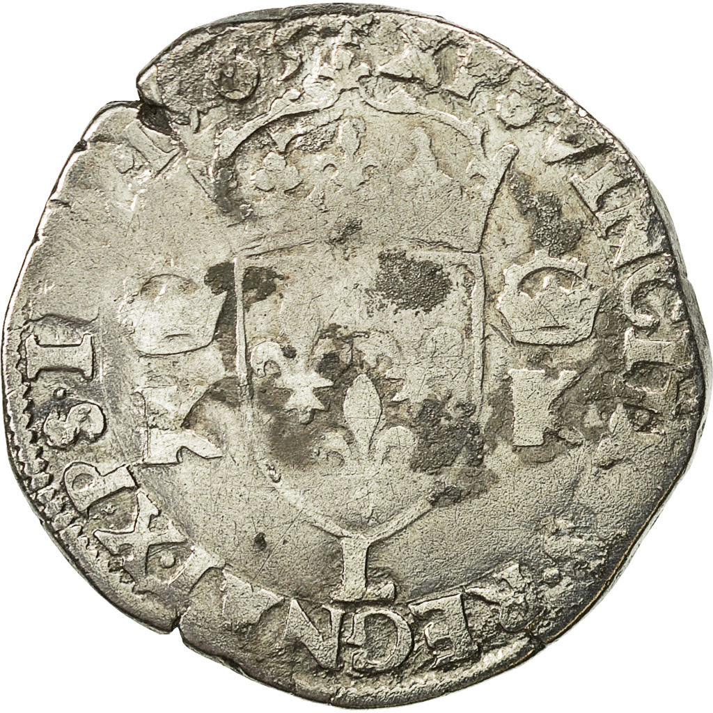 Coin, France, Charles IX, Teston, 1565, Bayonne, F(12-15), Silver, Sombart:4610
