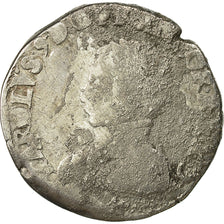 Monnaie, France, Charles IX, Teston, 1563, Bayonne, B+, Argent, Sombart:4610