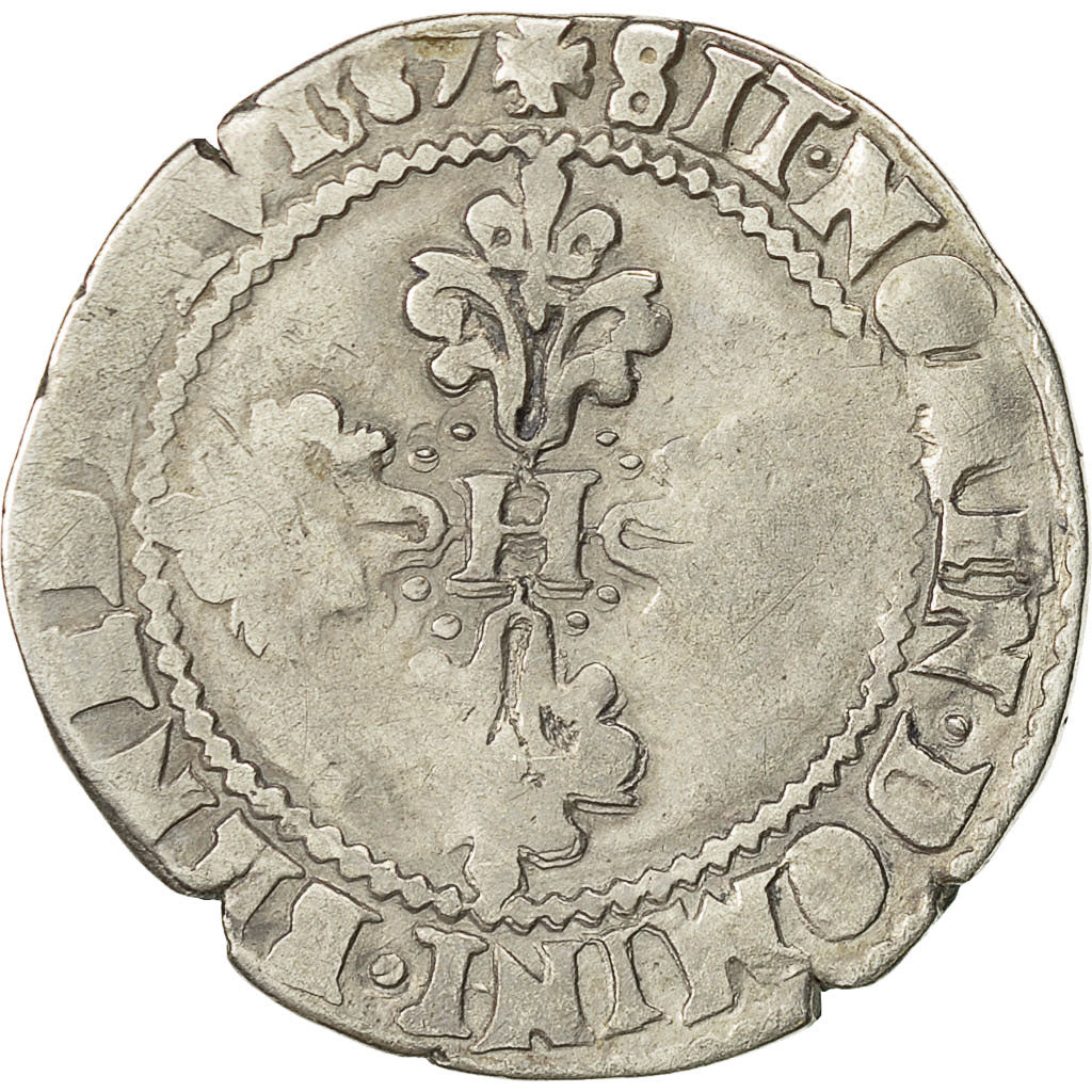 Monnaie, France, Henri III, Demi Franc, 1587, Angers, TB, Argent, Sombart:4716