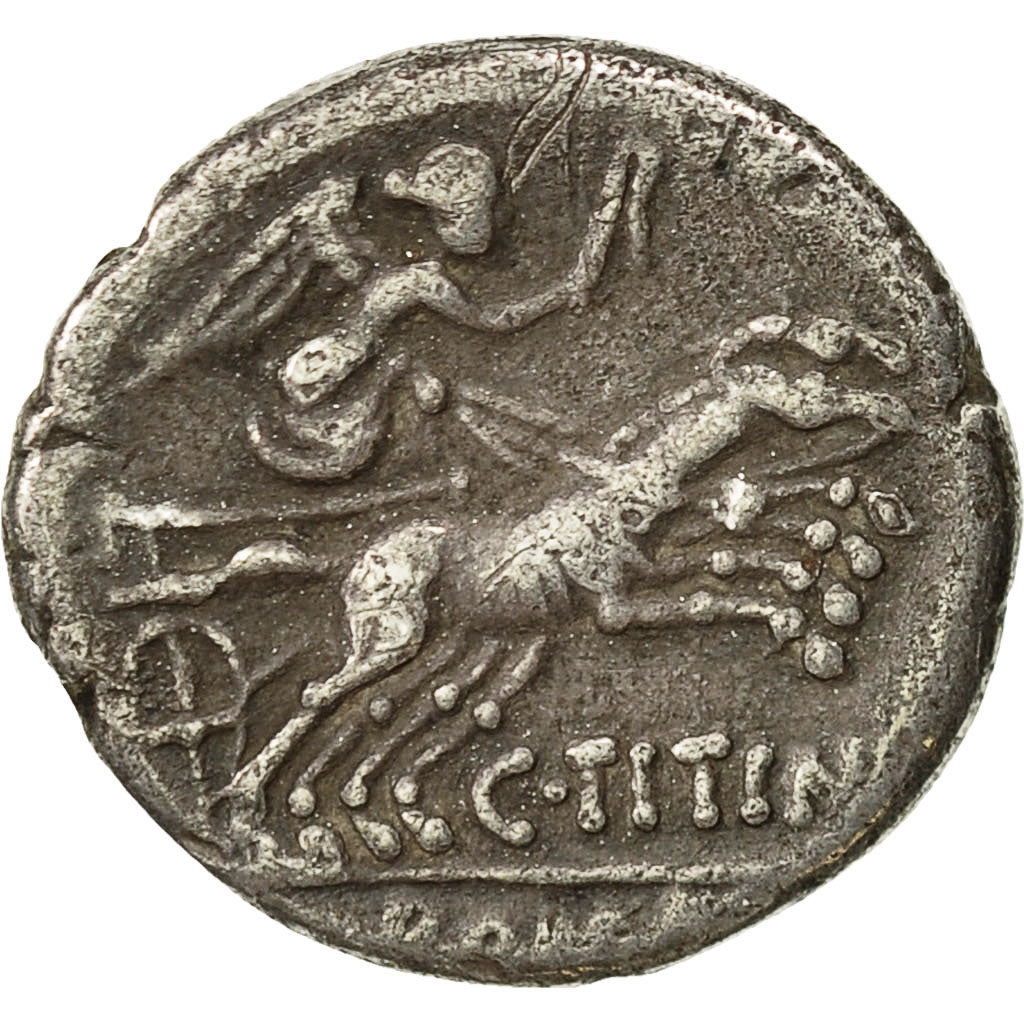Moneta, Titinia, Denarius, 141 BC, Rome, BB+, Argento, Crawford:226/1a