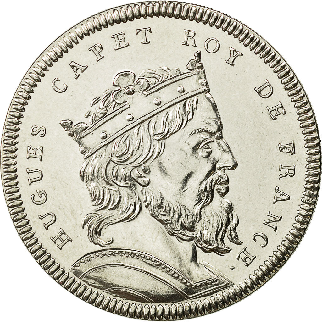France, Medal, Roi de France, Hugues Capet, History, MS(65-70), Nickel